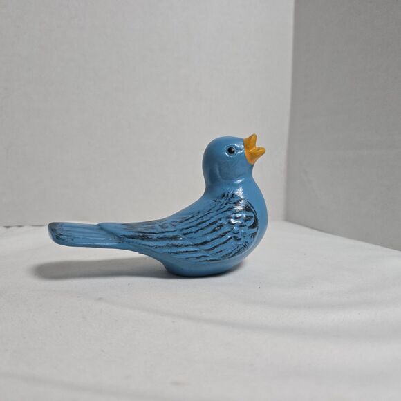 Roseville Ohio L&H Pottery Blue Bird Bath Clip On 1960s MCM Vintage INCOMPLETE - Picture 1 of 10
